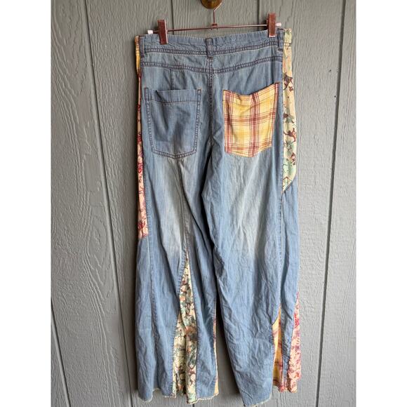 Pilcro Anthropologie The Adi Mid Rise Patchwork Jeans, Size 28 Boho $178 - Picture 7 of 8